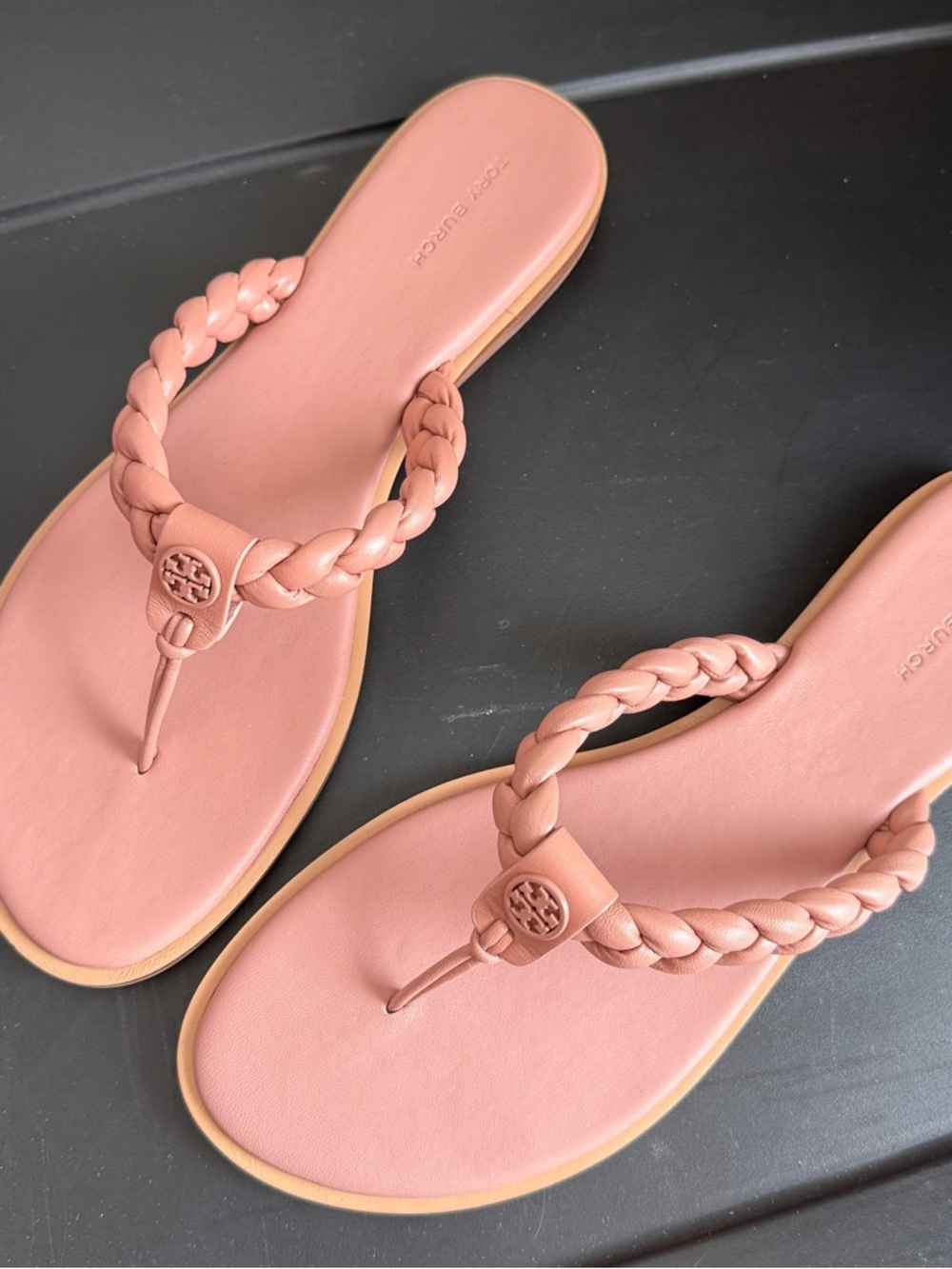Tory Burch Braided Thong Sandals in Nude Blush - Picture 2 of 4